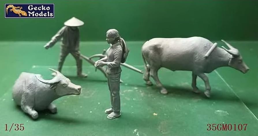 昭和時代の物 60年ほど前 ベトナム人形 ベトナム 伝統芸 水上人形劇 木彫り人形（全4種）